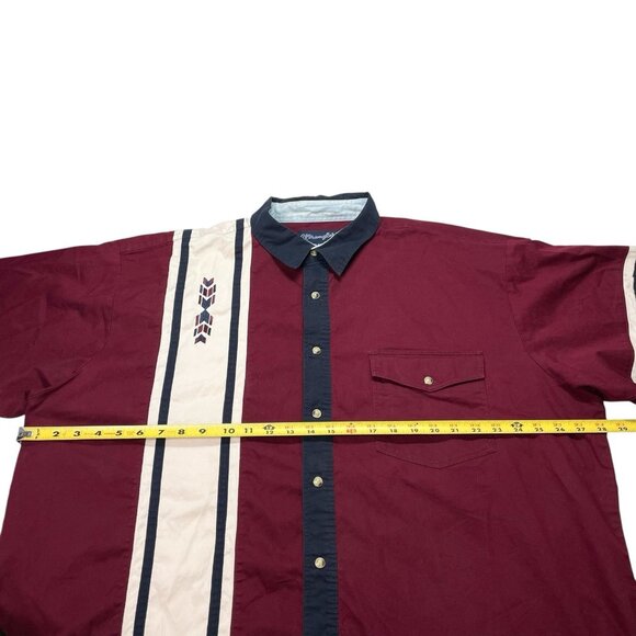 VTG 90s Wrangler Western Striped Color Block Red White Blue Mens XXL Cowboy - Picture 7 of 8